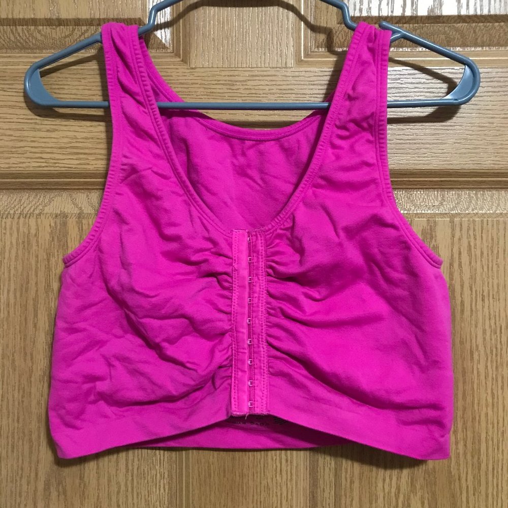 Fruit of the Loom pink front clasp sports bra 48